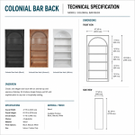 Natural wood Colonial Bar Back shelving unit with open display shelves for luxury event bar setups