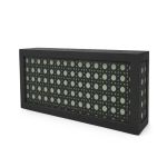 Contemporary black woven cane bar with sage green backing and geometric cutout design
