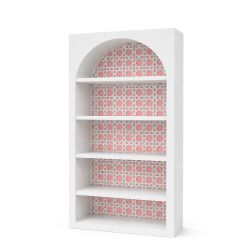 White Jumbo Woven Cane Bar Back - Dusty Rose