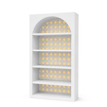 White Jumbo Woven Cane Bar Back - Yellow