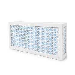 White Jumbo Woven Cane Bar - Dusty Blue