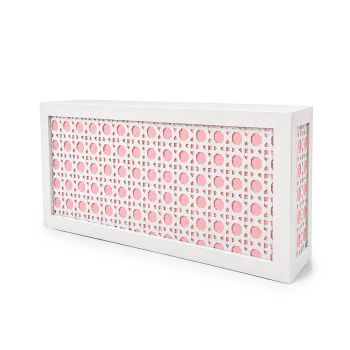 White Jumbo Woven Cane Bar - Dusty Rose