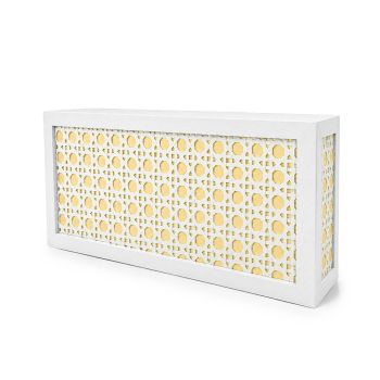 White Jumbo Woven Cane Bar - Yellow