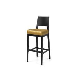 GH Porcino Bar Stool Black Cushion Gold