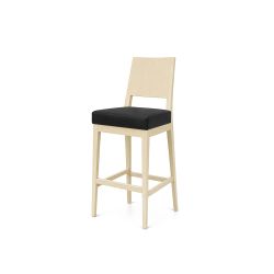 GH Porcino Bar Stool Ivory Cushion Black