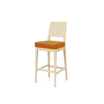 GH Porcino Bar Stool Ivory Cushion Orange