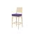 GH Porcino Bar Stool Ivory Cushion Purple