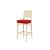 GH Porcino Bar Stool Ivory Cushion Red