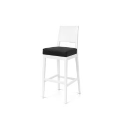 GH Porcino Bar Stool White Cushion Black