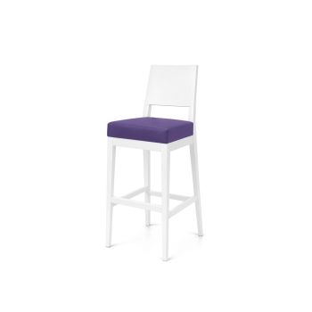 GH Porcino Bar Stool White Cushion Purple