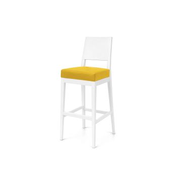 GH Porcino Bar Stool White Cushion Yellow