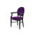 Chandelle Armchair Black - Cushion Eggplant (Velvet)