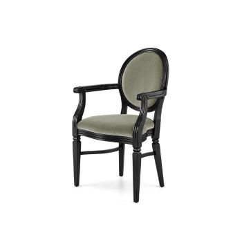 Chandelle Armchair Black - Cushion Silver (Velvet)