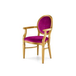 Chandelle Armchair Gold - Cushion Magenta (Velvet)