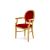 Chandelle Armchair Gold - Cushion Red (Velvet)