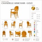 Chandelle armchair with metallic gold frame and bright silver velvet seat and back.