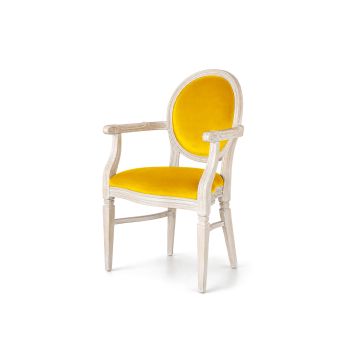 Chandelle Armchair Ivory - Cushion Yellow (Velvet)