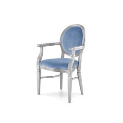 Chandelle Armchair Silver - Cushion Dusty Blue (Velvet)