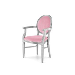 Chandelle Armchair Silver - Cushion Pink
