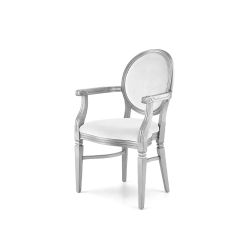 Chandelle Armchair Silver - Cushion White (Velvet)
