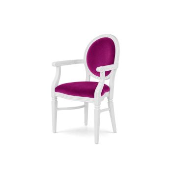 Chandelle Armchair White - Cushion Magenta