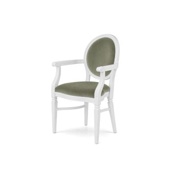 Chandelle Armchair White - Cushion Silver (Velvet)