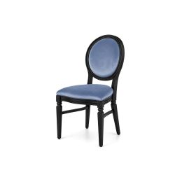 Chandelle Chair Black - Cushion Dusty Blue (Velvet)