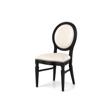 Chandelle Chair Black - Cushion Ivory (Leather)