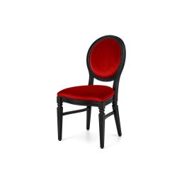 Chandelle Chair Black - Cushion Red (Velvet)