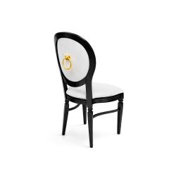 GH Chandelle Chair Black & White - Gold Ring