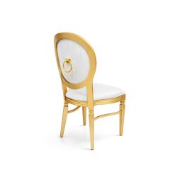 GH Chandelle Chair Gold & White - Gold Ring