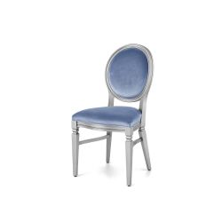 Chandelle Chair Silver - Cushion Dusty Blue (Velver)