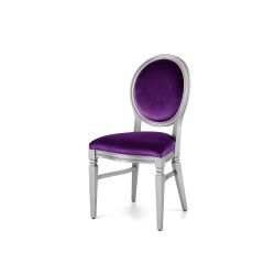 Chandelle Chair Silver - Cushion Eggplant (Velver)
