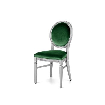 Chandelle Chair Silver - Cushion Emerald Green (Velvet)