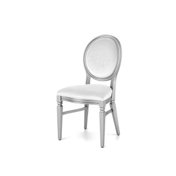 Chandelle Chair Silver - Cushion White (Velver)