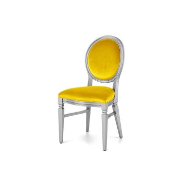 Chandelle Chair Silver - Cushion Yellow (Velver)