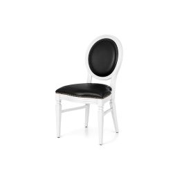 Chandelle Chair White - Cushion Black (Leather)