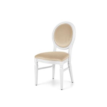 Chandelle Chair White - Cushion Champagne (Velvet)