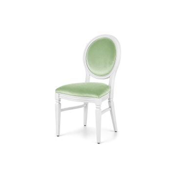 Chandelle Chair White - Cushion Mint (Velvet)