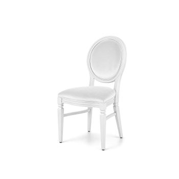 Chandelle Chair White - Cushion White (Velvet)