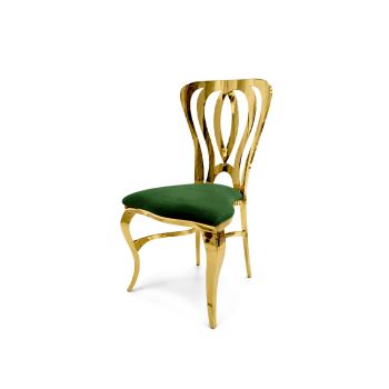 Halexander Chair Gold Cushion Emerald Green
