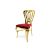 Halexander Chair Gold Cushion Red