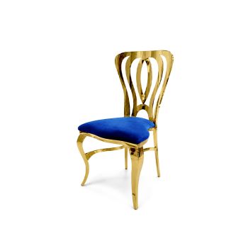 Halexander Chair Gold Cushion Royal Blue