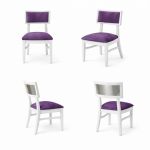 Milano white chair with silver mirrored backrest panel and solid white wood frame for modern luxury event seating