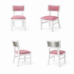 Milano white chair with silver mirrored backrest panel and solid white wood frame for modern luxury event seating