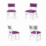 Milano white chair with silver mirrored backrest panel and solid white wood frame for modern luxury event seating
