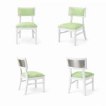 Milano white chair with silver mirrored backrest panel and solid white wood frame for modern luxury event seating