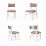 Milano white chair with silver mirrored backrest panel and solid white wood frame for modern luxury event seating