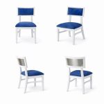 Milano white chair with silver mirrored backrest panel and solid white wood frame for modern luxury event seating