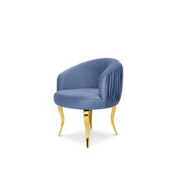 Reflection Armchair Glitz Lounge Gold - Dusty Blue